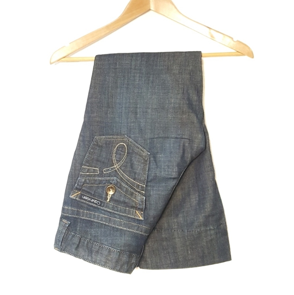 CK 6 Capri Bootcut Lean Jeans Calvin Klein W Flap